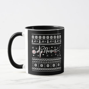 Ugly Merry Christmas sweater heartbeat Mug