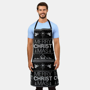 Ugly Merry CHRISTmas Sweater Religious Christian Apron