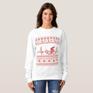 Ugly Merry christmas sweater riding a bike