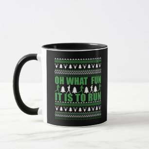Ugly Merry Christmas sweater running run Mug