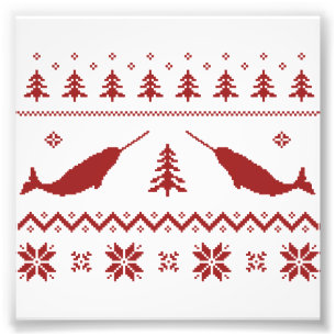Ugly Narwhal Christmas Sweater Photo Print
