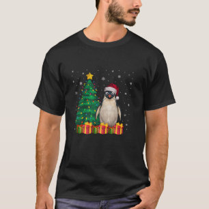 Ugly Penguin Santa Hat Christmas Tree Lights Pajam T-Shirt