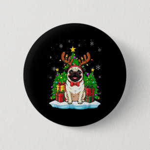 Ugly Pug Christmas Sweater Pajama For Women Men Fa 2 Inch Round Button