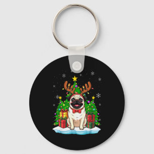 Ugly Pug Christmas Sweater Pajama For Women Men Fa Keychain