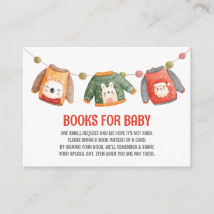 Ugly Sweater, Baby Shower Book Request Enclosure Card