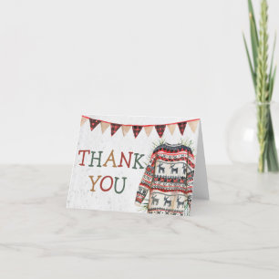 Ugly Sweater Baby Shower Thank You Card