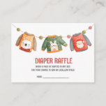 Ugly Sweater, Christmas Baby Shower Diaper Raffle Enclosure Card<br><div class="desc">This Christmas baby shower "Diaper Raffle" enclosure card is perfect for a simple baby shower. This beautiful design features adorable ugly sweaters in watercolor. A fun way to bring out the cheer of the season. Send these enclosure cards out with your baby shower invitations to ask guests to help stock...</div>