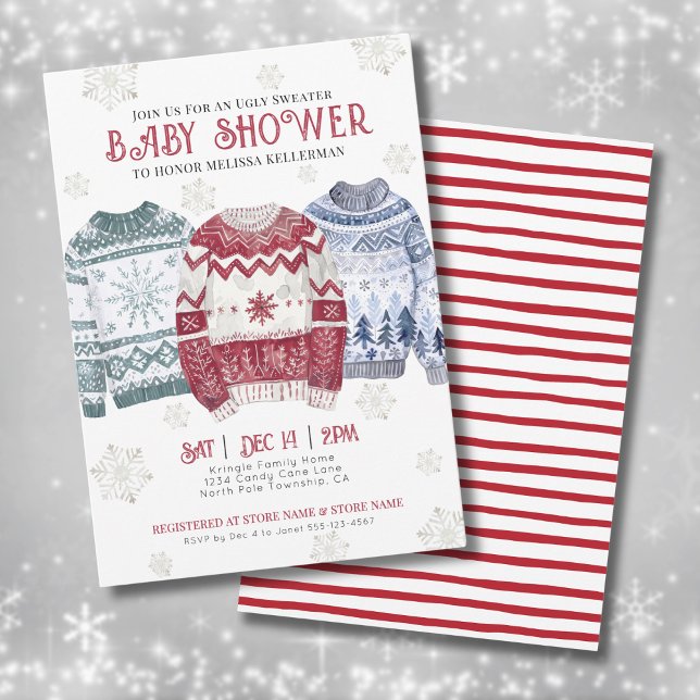 Ugly Sweater Christmas Baby Shower Invitation (Ugly Sweater Christmas Baby Shower Invitation)