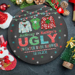 Ugly Sweater Christmas Baby Shower Paper Plate<br><div class="desc">Celebrate in style with these trendy baby shower paper plates. The design is easy to personalize with your own wording and your family and friends will be thrilled when they see these fabulous party plates.</div>