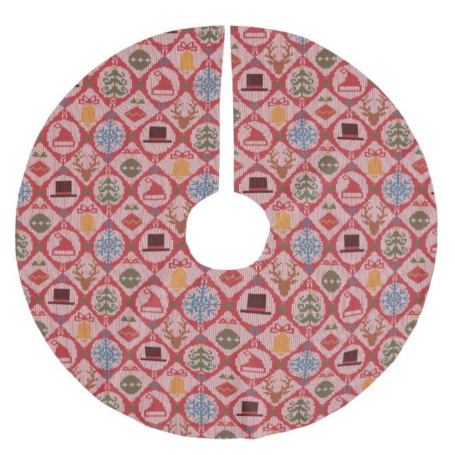 Ugly Sweater Christmas Brushed Polyester Tree Skirt (Front)