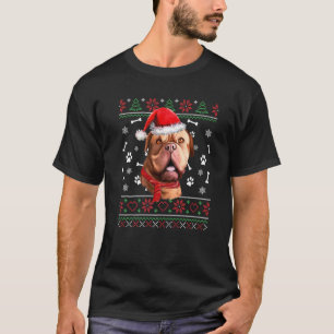 Ugly Sweater Christmas Dogue De Bordeaux Santa Hat