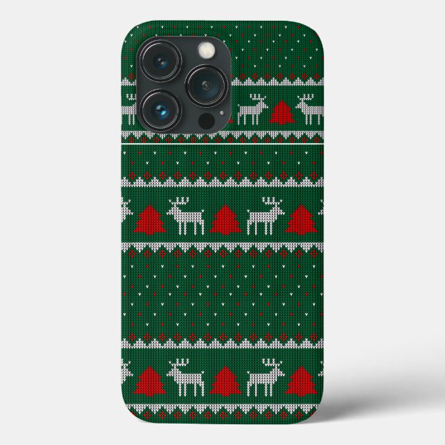 Ugly Sweater Christmas Faux Knit Pattern Case-Mate iPhone Case (Back)