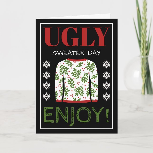 Ugly Sweater Christmas Greeting Card (Front)