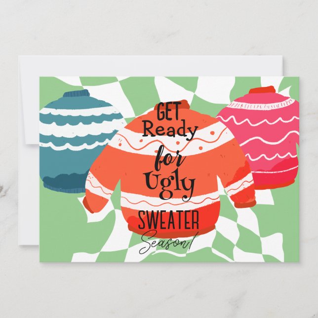 Ugly Sweater Christmas Holiday Card (Front)