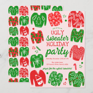 UGLY SWEATER Christmas Holiday Party Cute Custom Invitation