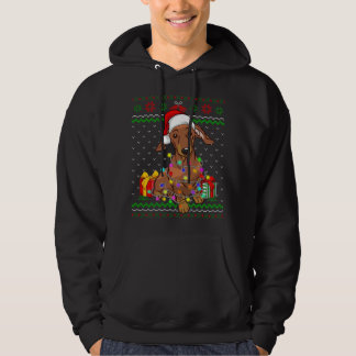 Ugly Sweater Christmas Lights Dachshund Dog Lover