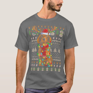 Ugly Sweater Christmas Lights Dachshund Dog Puppy