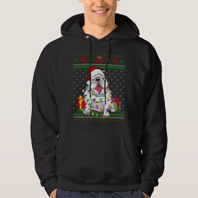 Ugly Sweater Christmas Lights English Bulldog Dog  (Front)