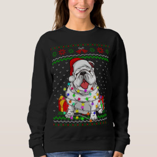 Ugly Sweater Christmas Lights English Bulldog Dog 