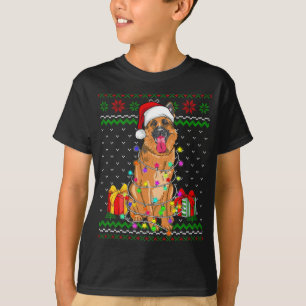 Ugly Sweater Christmas Lights German Shepherd Dog