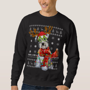 Ugly Sweater Christmas Lights Schnauzer Dog Puppy 