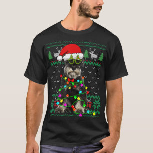 Ugly Sweater Christmas Lights Schnauzer Dog Puppy