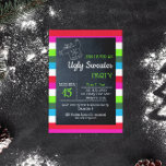 Ugly Sweater Christmas Party Bright Stripe Invitation<br><div class="desc">Celebrate the Holidays in horrible style with these Ugly Sweater invitations.  Each field is fully customizable to say just what you want!</div>