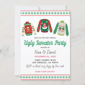 Ugly Sweater Christmas Party Invitation