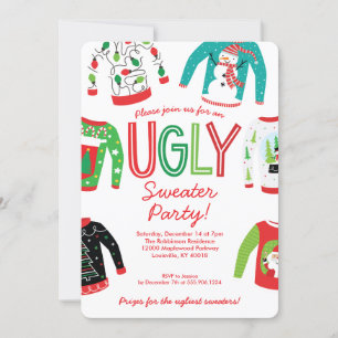 Ugly Sweater Christmas Party Invitation