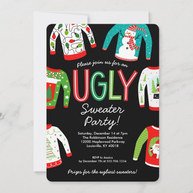 Ugly Sweater Christmas Party Invitation (Front)