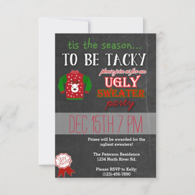 Ugly Sweater Christmas Party Invitation (Front)