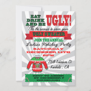 Ugly sweater Christmas Party Invitations
