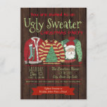 Ugly Sweater Christmas Party Invitations<br><div class="desc">Ugly sweater Christmas party invitation with three ugly sweaters on a rustic wood background. You can easily customize these fun ugly sweater Christmas party invitations for your event by simply adding your details in the font style and colour you prefer.</div>