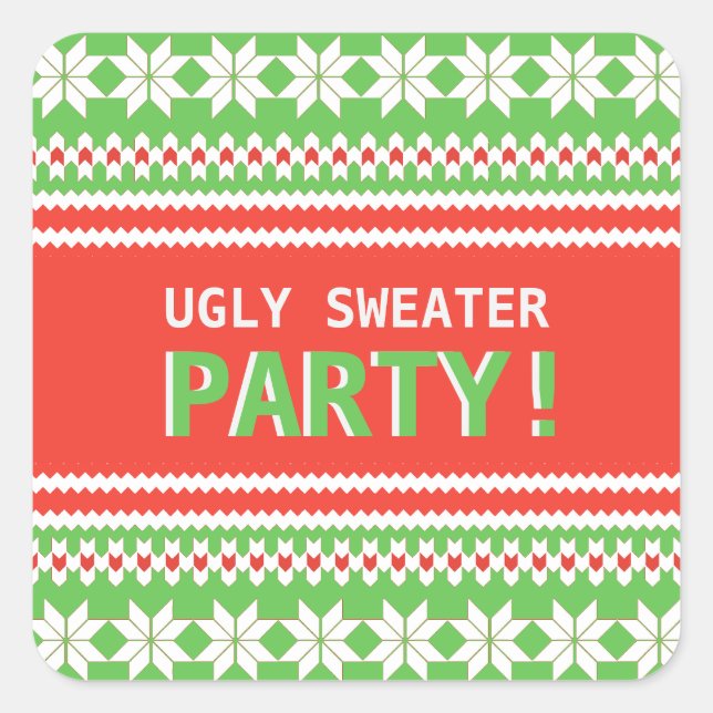 Ugly Sweater Christmas Party Sticker (Front)