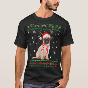 Ugly Sweater Christmas Pug Dog Santa Reindeer