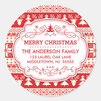 Ugly Sweater Christmas Return Address Label Seals