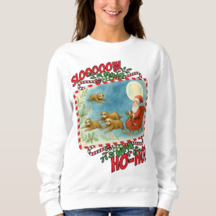 Ugly sweater Christmas Santa sleigh sloth reindeer