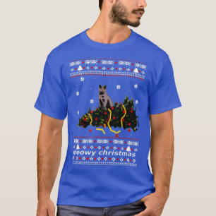 ugly sweater christmas tree knocked down by a cat