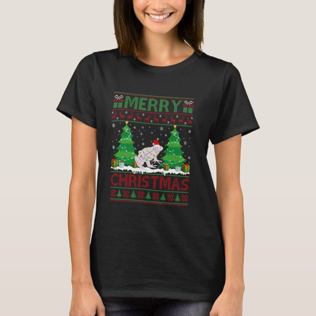 Ugly Sweater Christmas Tree Lighting Frog Ugly Xma (Front)