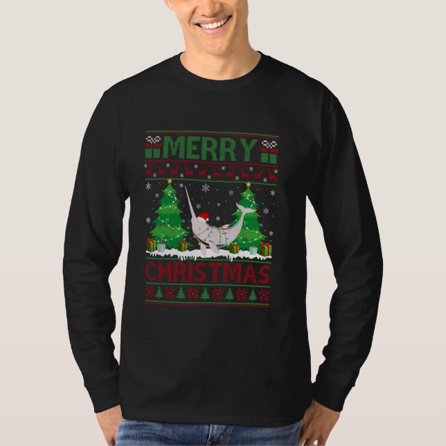 Ugly Sweater Christmas Tree Lighting Narwhal Ugly  (Front)