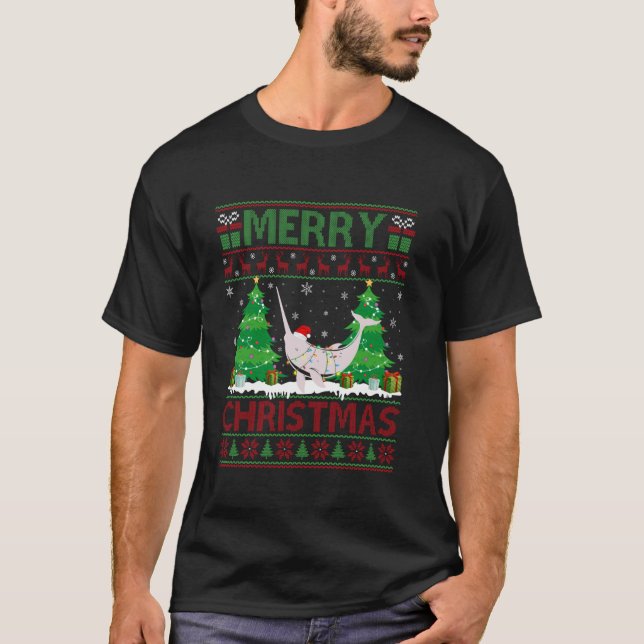 Ugly Sweater Christmas Tree Lighting Narwhal Ugly  (Front)