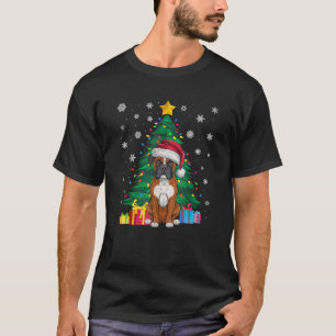 Ugly Sweater Christmas Tree Lights Boxer Dog Santa