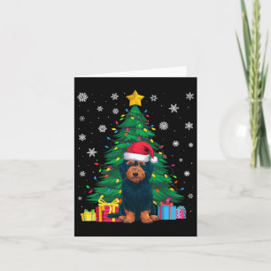 Ugly Sweater Christmas Tree Lights Labradoodle Dog Card