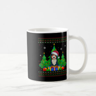 Ugly Sweater Christmas Tree Santa Hat Bernedoodle Coffee Mug
