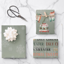 Ugly Sweater Christmas Wrapping Paper Set of 3