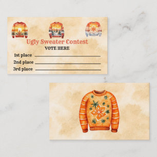Ugly Sweater Contest Voting Cards