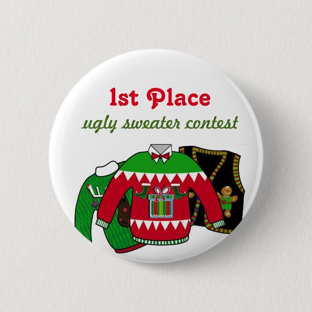 Ugly Sweater Contest Winner 2 Inch Round Button (Front)
