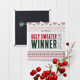 Ugly Sweater Contest Winner Prize Button