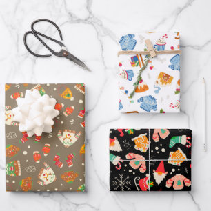 Ugly Sweater Cozy Christmas Set of 3 Wrapping Paper Sheet