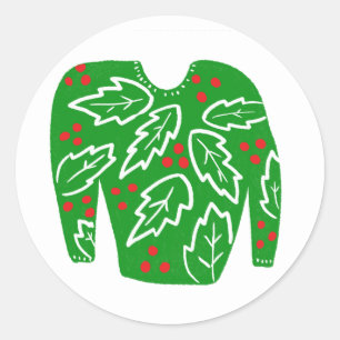 Ugly Sweater CUSTOM Holiday Christmas  Classic Round Sticker